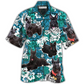 Tropical Dog Scottish Terrier Tribal Hawaiian Shirt For Vacation Days And Relaxed Coastal Outings