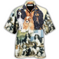 Watercolor Dog Cavalier King Charles Spaniel Hawaiian Shirt Design View For Casual Summer Styling