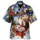 Christmas Santa Hawaiian Shirt Pattern View For Lightweight Everyday Style