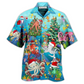 Festive Happy Octopus Christmas Hawaiian Shirt Design View For Casual Summer Styling