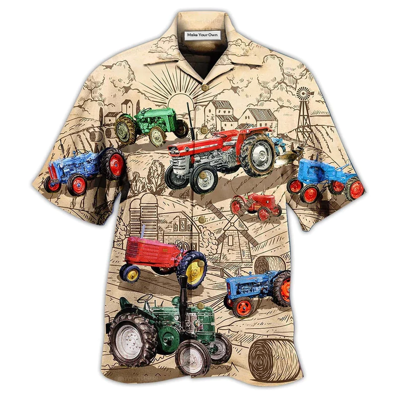 Tractor Many Tractors Hawaiian Shirt For Summer Events And Casual Outdoor Wear