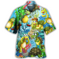 Happy Funny Turtle Mini Hawaiian Shirt For Summer Vacation And Beach Travel
