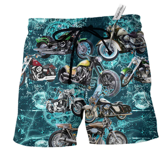 Motorcycle Beach Shorts For Oceanfront Escapes And Leisure And Relaxation