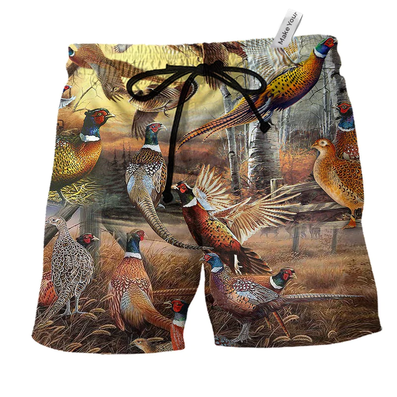 Pheasant Hunting Beach Shorts For Poolside Relaxation And Leisure And Relaxation