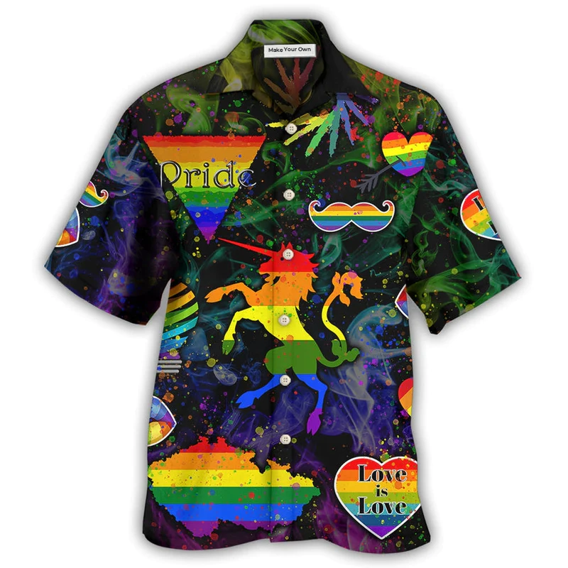 Rainbow Pride Careful Hate Hawaiian Shirt For Beach Parties And Weekend Getaways