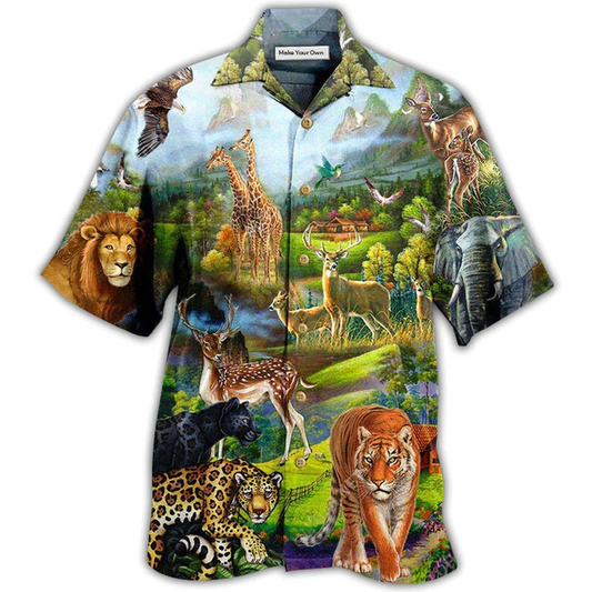 Mountain Wildlife Hawaiian Shirt For Tropical Escapes Resort Wear And Outdoor Celebrations