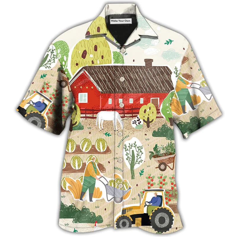 Artistic Gardening Hawaiian Shirt For Resort Travel Summer Outings And Casual Gatherings