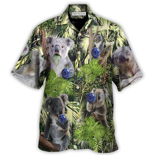 Lawn Bowling Koala Hawaiian Shirt Fabric Pattern Detail For Beach Days