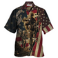 Dark Veteran Proud Memories Hawaiian Shirt Artwork Detail For Resort Trips And Outdoor Activities