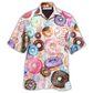 Food Donut Hawaiian Shirt Artwork Detail For Tropical Trips And Casual Outings