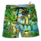 Crocodile Loves Beer Everyday Funny Hawaiian Beach Shorts For Resort Days And Casual Style