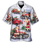 Christmas Santa Truck Hawaiian Shirt Graphic Artwork Detail For Summer Travel