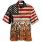 Happy Cowboy Independence Day Hawaiian Shirt Artwork Detail For Resort Trips And Outdoor Activities