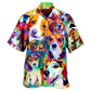 Watercolor Beagle Dogs Beautiful Hawaiian Shirt Artwork Detail For Resort Trips And Outdoor Activities