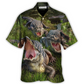 Crocodile Turn Head Hawaiian Shirt Collar And Front View For Resort Wear