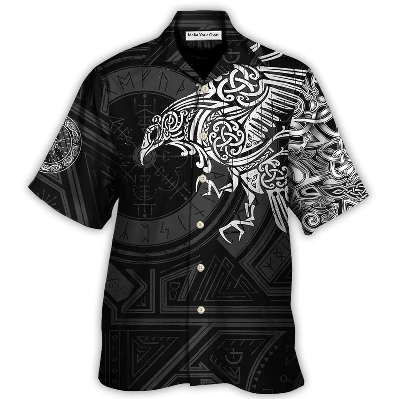 Norse Warrior Valhalla Ravens Hawaiian Shirt For Poolside Relaxation And Sunny Getaways