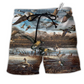Animals Love Canada Geese Hawaiian Print Beach Shorts For Coastal Adventures And Resort Days