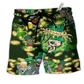 Irish Skull Love Beer Hawaiian Print Beach Shorts For Summer Parties And Vacation Wear