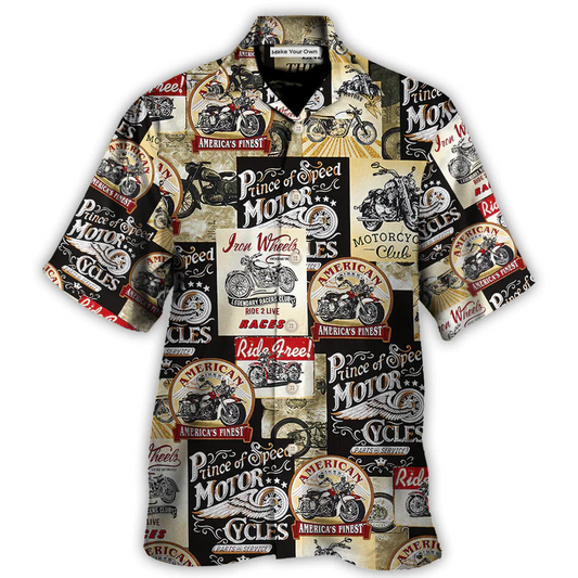 Motorcycle Creative Pattern Hawaiian Shirt Detailed Pattern View For Thoughtful Gifting