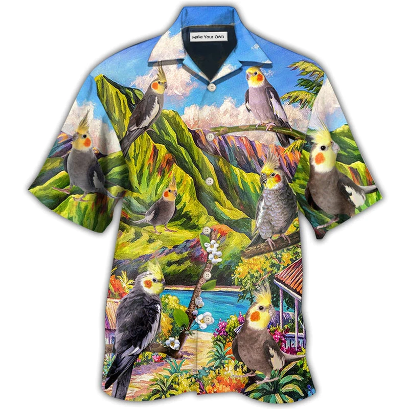 Parrot And Cockatiel Hawaiian Shirt For Resort Holidays Beach Travel And Relaxed Casual Fashion