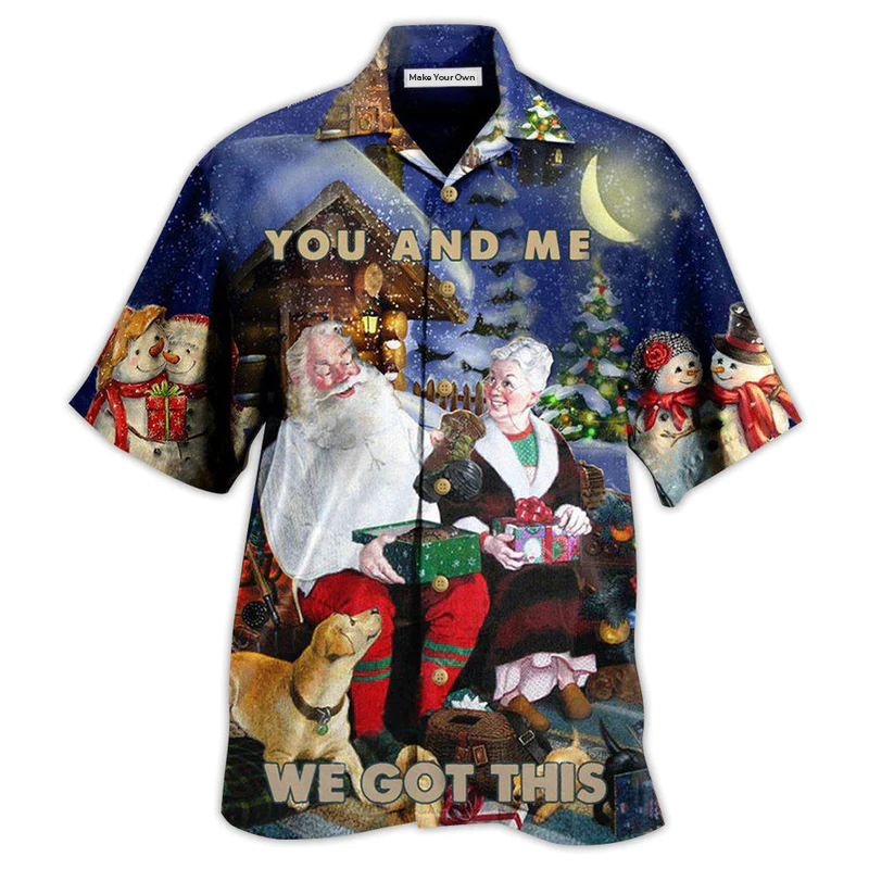 Christmas Night Hawaiian Shirt Design Detail For Sunny Adventures And Casual Wear