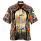 Orange Dove Hunting Hawaiian Shirt Pattern Detail For Summer Holidays And Outdoor Fun
