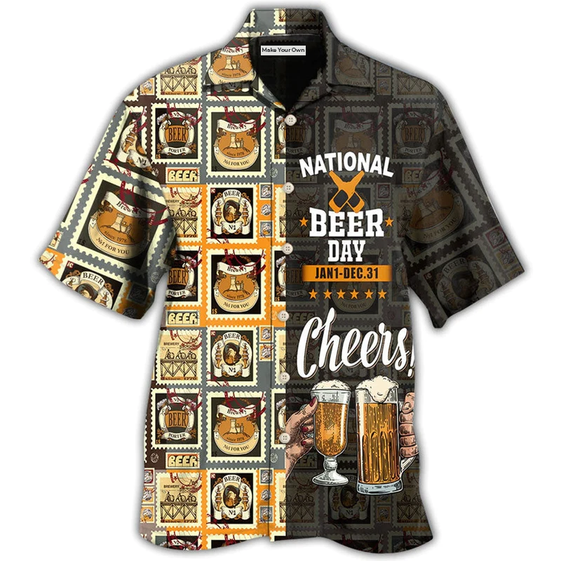 Beer National Day Cheers Hawaiian Shirt For Poolside Relaxation And Sunny Getaways