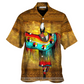 Bohemian Brown Peace Hawaiian Shirt For Beach Days And Outdoor Gatherings
