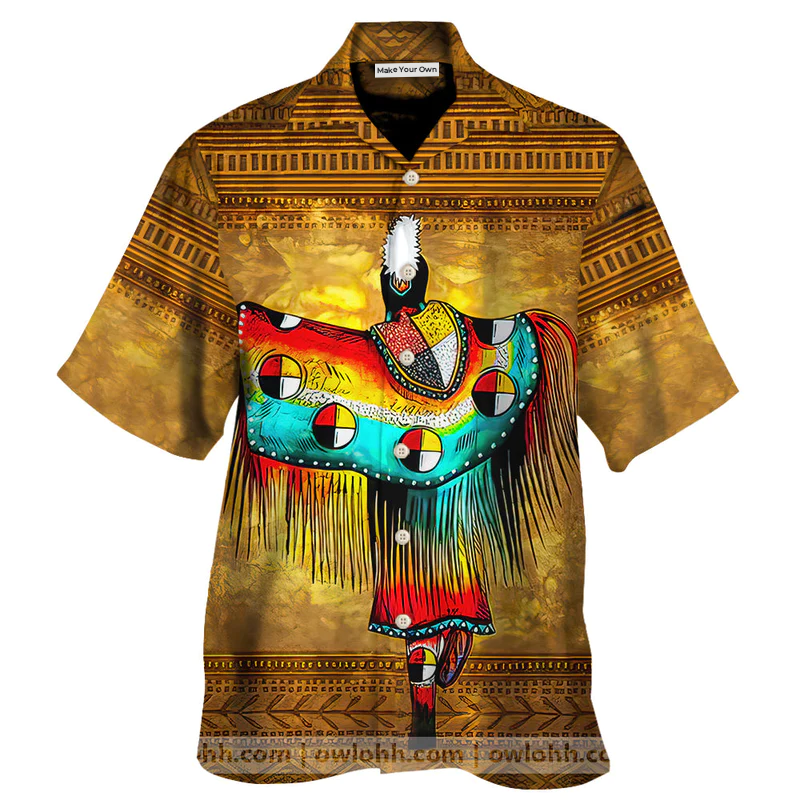 Bohemian Brown Peace Hawaiian Shirt For Beach Days And Outdoor Gatherings