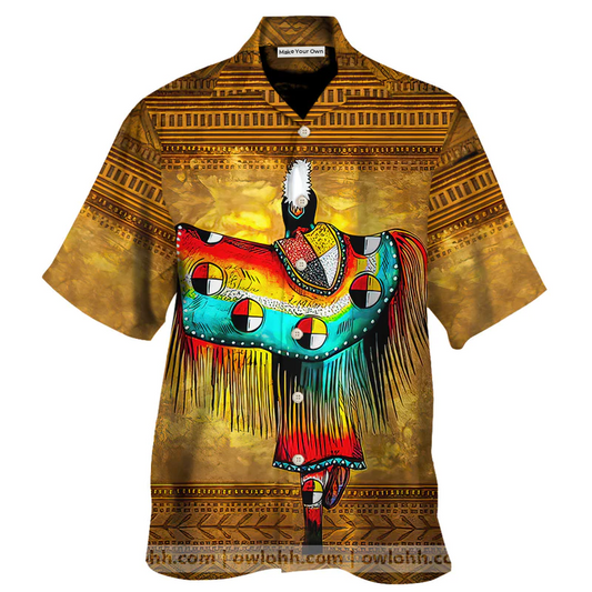 Bohemian Brown Peace Hawaiian Shirt For Beach Days And Outdoor Gatherings