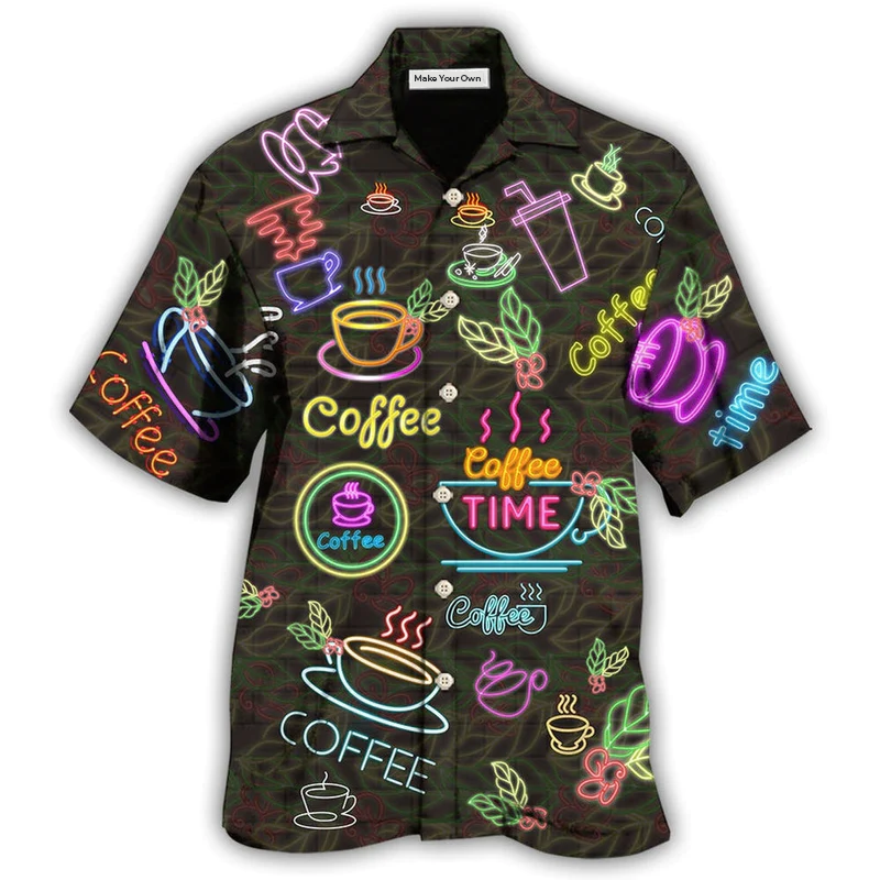 Coffee Hawaiian Shirt For Vacation Getaways Resort Wear And Casual Celebrations