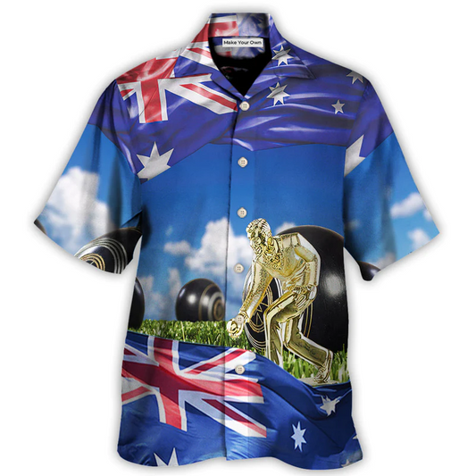 Lawn Bowling Flag Hawaiian Shirt Relaxed Style View For Vacation Style