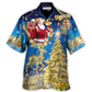 Blue Christmas Tree Hawaiian Shirt For Poolside Relaxation And Sunny Getaways