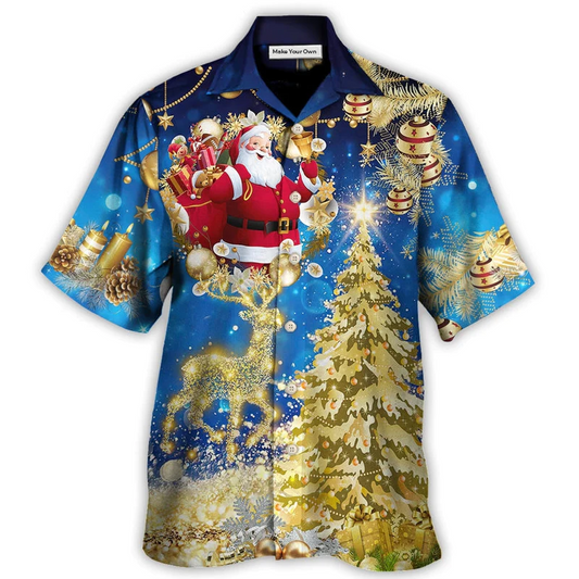 Blue Christmas Tree Hawaiian Shirt For Poolside Relaxation And Sunny Getaways