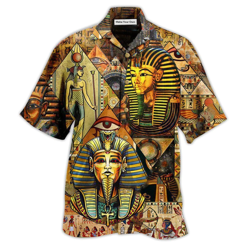 Ancient Egypt Egyptian Pyramids Hawaiian Shirt Pattern Detail For Vacation Travel And Daily Wear