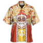 Cute Christmas Santa Hippie Hawaiian Shirt Graphic Artwork Detail For Summer Travel