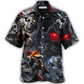 Dark Skull Hawaiian Shirt Design Detail For Sunny Adventures And Casual Wear