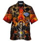 Skull Biker Hawaiian Shirt Design View For Casual Summer Styling