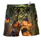 Halloween Black Cat May Luck Be Yours On Beach Shorts For Distinctive Warm Weather Style