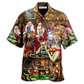 Game Card Santa Friends Play Hawaiian Shirt Pattern Detail For Summer Holidays And Outdoor Fun