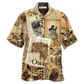 Retro Vintage Owl Paper Hawaiian Shirt For Summer Vacation And Beach Travel
