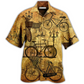 Vintage Bicycle Sunset Hawaiian Shirt Pattern Detail For Summer Holidays And Outdoor Fun