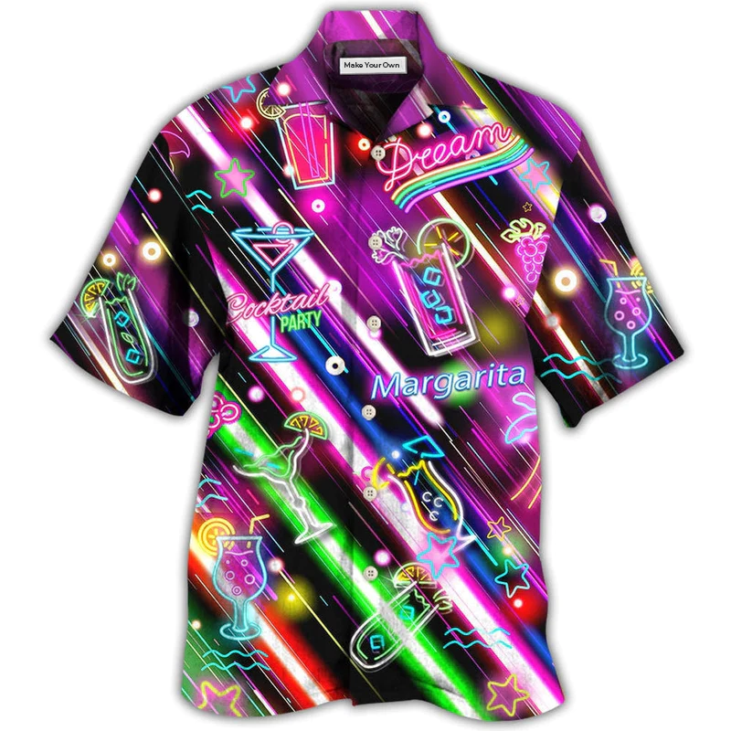 Happy Cocktail Margarita Hour Stunning Amazing Hawaiian Shirt For Vacation Days And Relaxed Coastal Outings
