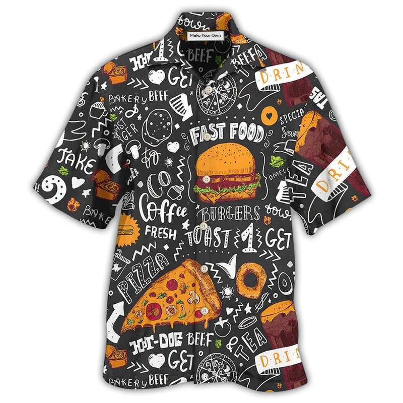 Food Fast Fresh Hawaiian Shirt Artwork View For Weekend Travel And Beach Style