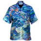 Shark Adventure Hawaiian Shirt Design View For Warm Weather Events