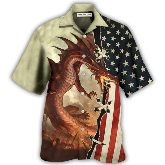 Dragon Independence Day Hawaiian Shirt For Coastal Adventures And Warm Weather Wear