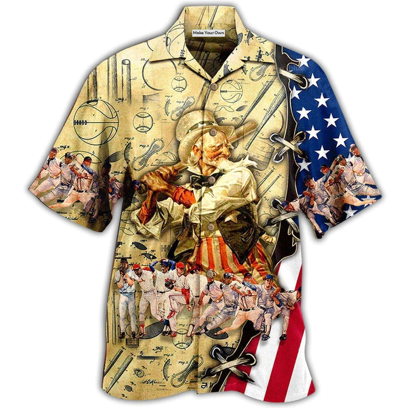 Baseball And Retro Gaming Hawaiian Shirt For Vacation Getaways Resort Wear And Casual Celebrations