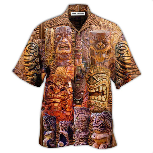 Island Tiki Hawaiian Shirt For Tropical Travel Beach Gatherings And Comfortable Wear