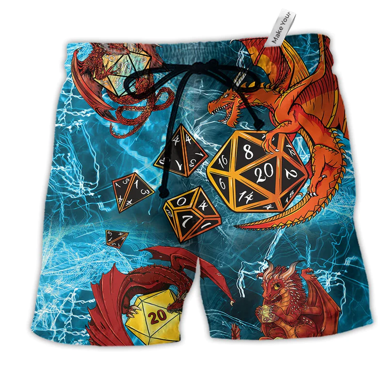 Dragon Lover Stunning Color Hawaiian Print Beach Shorts For Striking Resort Looks