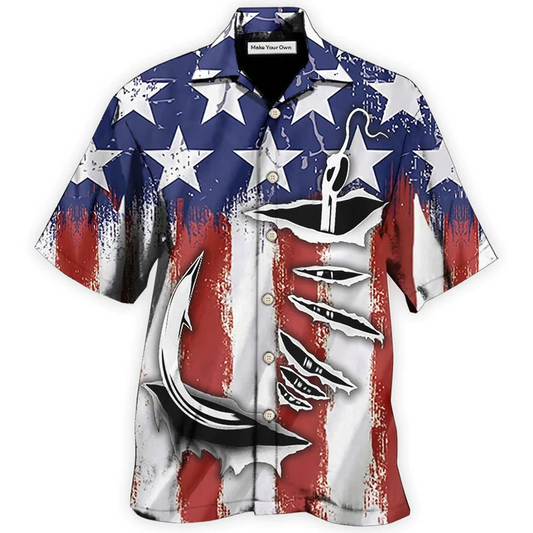Fishing American Hawaiian Shirt For Poolside Relaxation And Sunny Getaways